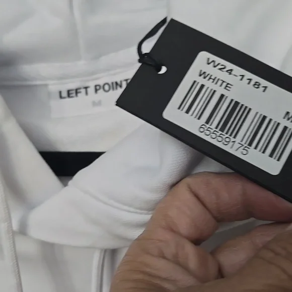 Left Point White Hoodie for Men
